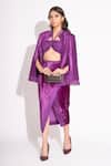 Buy_House Of Inari_Purple Makhmal Floral Mandarin Collar Embroidered Reversible Jacket _at_Aza_Fashions
