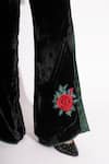 Shop_House Of Inari_Black Silk Velvet Embroidery Midnight Rose Mandarin Collar Jacket _Online_at_Aza_Fashions