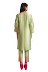 Buy_House of Inari_Green Kurta Pure Silk Chanderi Embroidered Gul-meh Straight And Pant Set 