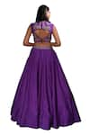 Shruti S_Purple Lehenga And Blouse Silk Embroidered Zari V-neck Set _Online_at_Aza_Fashions