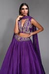 Shop_Shruti S_Purple Lehenga And Blouse Silk Embroidered Zari V-neck Set 