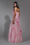 Shop_Shruti S_Pink Pure Vegan Crepe Print Abstract Straight Slit Dress _at_Aza_Fashions