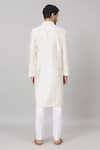 Shop_Hilo Design_Off White Semi Raw Silk Embroidery Resham Beju Gilded Floral Placement Kurta_at_Aza_Fashions