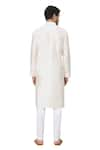 Buy_Hilo Design_Off White Semi Raw Silk Embroidery Thread Petals Floral Kurta _Online_at_Aza_Fashions