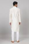 Shop_Hilo Design_Off White Semi Raw Silk Placement Embroidery Rein Placket Kurta With Pant_at_Aza_Fashions