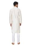 Hilo Design_Off White Semi Raw Silk Placement Embroidery Rein Placket Kurta With Pant_Online_at_Aza_Fashions