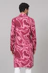 Shop_Hilo Design_Pink Giza Cotton Print Marble Marmore Kurta With Pant_at_Aza_Fashions