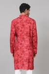 Buy_Hilo Design_Red Russian Silk Print Floral Blossom Kurta With Pant