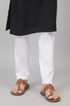 Hilo Design_Black Giza Cotton Plain Straight Fit Kurta With Pant_Online_at_Aza_Fashions