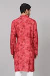 Buy_Hilo Design_Red Russian Silk Printed Floral Blossomage Kurta_Online_at_Aza_Fashions