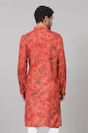Shop_Hilo Design_Orange Russian Silk Printed Floral Jaal Bloom Kurta_at_Aza_Fashions