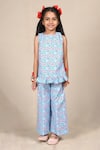 Buy_APRICOTKIDS_Blue Cotton Printed Cherry Top And Pant Set _at_Aza_Fashions