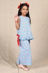 Shop_APRICOTKIDS_Blue Cotton Printed Cherry Top And Pant Set _at_Aza_Fashions