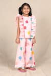 Buy_APRICOTKIDS_Peach Cotton Printed Apples Top And Pant Set _at_Aza_Fashions