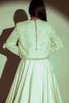 Shop_Premya By Manishii_Ivory Tulle Hand Embroidery Sequins Jacket Open Neck Short Bolero Skirt Set_at_Aza_Fashions