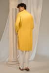 Soniya G x AZA_Yellow Handloom Embroidered Floral Kurta Set_Online_at_Aza_Fashions