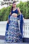 Buy_Khushboo Chugh_Blue Organza Embellished Beads Resham Floral Jaal Embroidered Lehenga Set _at_Aza_Fashions