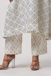 Sanjev Marwaaha_Ivory Mini Silk Hand Block Printed Geometrc Collared Kurta And Pant Set_Online_at_Aza_Fashions