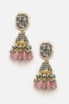 Buy_Dugran By Dugristyle_Blue Kundan American Diamond And Embellished Jhumkas_Online_at_Aza_Fashions