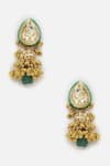 Buy_Dugran By Dugristyle_Multi Color Kundan Natural Stone Embellished Jhumkas_Online_at_Aza_Fashions