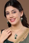 Buy_Dugran By Dugristyle_Green Kundan Embellished Pendant Necklace Set_at_Aza_Fashions