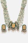 Buy_Dugran By Dugristyle_Green Kundan Natural Stone Embellished Choker Necklace Set_Online_at_Aza_Fashions