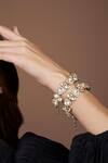 Buy_The Jewel Factor_Gold Plated Crystals Enchanting Embellished Bracelet - Single Pc_Online_at_Aza_Fashions