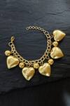 Buy_The Jewel Factor_Gold Plated Charms Love Bracelet _at_Aza_Fashions