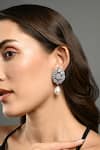 Buy_The Jewel Factor_Silver Plated Pearls Sukoon Embellished Drop Earrings _at_Aza_Fashions