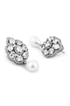 Buy_The Jewel Factor_Silver Plated Pearls Sukoon Embellished Drop Earrings _Online_at_Aza_Fashions