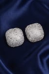 Shop_THE JEWEL FACTOR_Silver Plated Crystals Allure Stud Earrings _at_Aza_Fashions