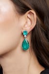 Buy_The Jewel Factor_Blue Crystals Ocean Droplet Earrings _at_Aza_Fashions