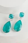 Shop_The Jewel Factor_Blue Crystals Ocean Droplet Earrings _at_Aza_Fashions