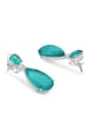 Shop_The Jewel Factor_Blue Crystals Ocean Droplet Earrings _Online_at_Aza_Fashions