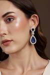 Buy_The Jewel Factor_Blue Crystals Sapphire Splendor Earrings _at_Aza_Fashions