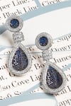 Shop_The Jewel Factor_Blue Crystals Sapphire Splendor Earrings _at_Aza_Fashions