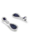 Shop_THE JEWEL FACTOR_Blue Crystals Sapphire Splendor Earrings _Online_at_Aza_Fashions