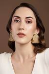 Buy_The Jewel Factor_Gold Plated Crystals Eiffel Embellished Earrings _at_Aza_Fashions