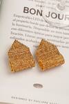 Shop_The Jewel Factor_Gold Plated Crystals Eiffel Embellished Earrings _at_Aza_Fashions