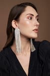 Buy_The Jewel Factor_Silver Plated Crystals Anastasia Cascading Long Earrings _at_Aza_Fashions