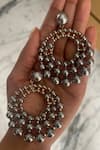 Buy_The Jewel Factor_Grey Pearls Chopar Embellished Earrings _at_Aza_Fashions