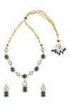 Buy_The Jewel Factor_Green Semi Precious Stones The Royal Heritage Necklace And Earrings Set 