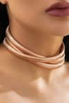 Buy_The Jewel Factor_Rose Gold Carved Greek Goddess Choker _at_Aza_Fashions