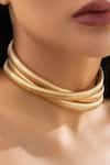 Buy_The Jewel Factor_Gold Plated Carved Greek Goddess Choker_Online_at_Aza_Fashions