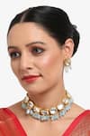 Buy_Ruby Raang_Gold Plated Kundan Beads Hand Embellished Choker Necklace _at_Aza_Fashions