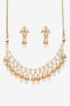 Ruby Raang_Gold Plated Kundan Pearls Embellished Choker Necklace Set _Online_at_Aza_Fashions