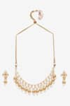 Buy_Ruby Raang_Gold Plated Kundan Pearls Embellished Choker Necklace Set _Online_at_Aza_Fashions