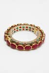 Buy_Ruby Raang_Gold Plated Pearl Stone Embellished Bangle _Online_at_Aza_Fashions