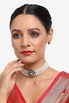 Buy_Ruby Raang_Gold Plated Kundan Floral Pearl Choker Set _at_Aza_Fashions