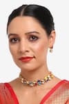 Buy_Ruby Raang_Multi Color Kundan Stone Studded Choker Set _at_Aza_Fashions